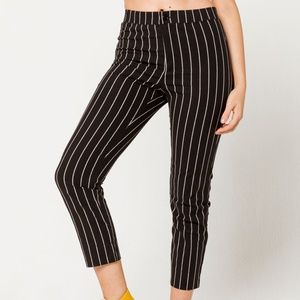 IVY & MAIN Skinny Stripe Black & White Crop Pants